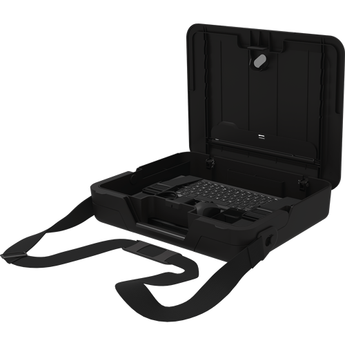 Breyta Laptop Carry Case in Black with lid open