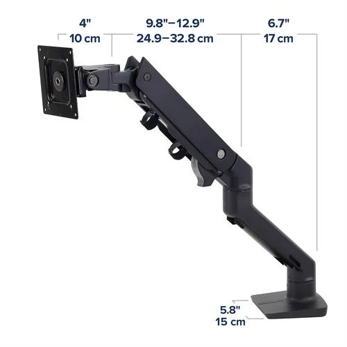 Ergotron HX Desk Monitor Arm with HD Pivot - Matte Black