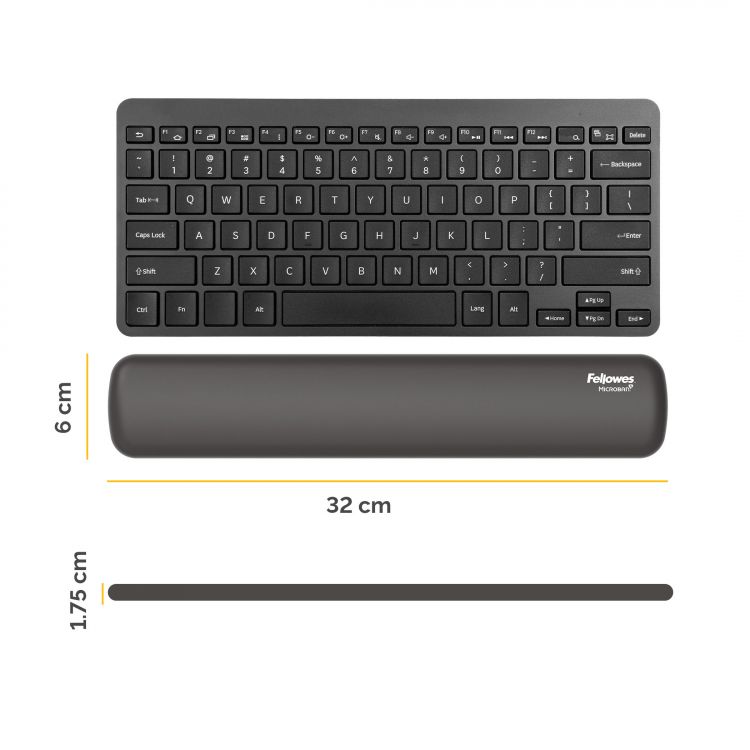 Compact Keyboard Wrist Rest Black