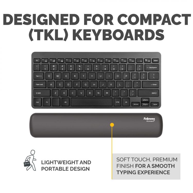 Compact Keyboard Wrist Rest Black